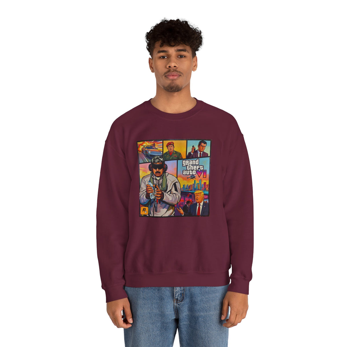 B1 M4DURO — 'Grand Theft Auto VI' Unisex Heavy Blend™ Crewneck Sweatshirt NEW COLORFULL STYLE!
