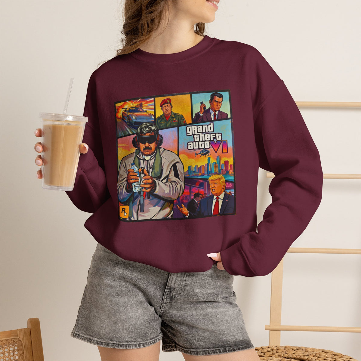 B1 M4DURO — 'Grand Theft Auto VI' Unisex Heavy Blend™ Crewneck Sweatshirt NEW COLORFULL STYLE!